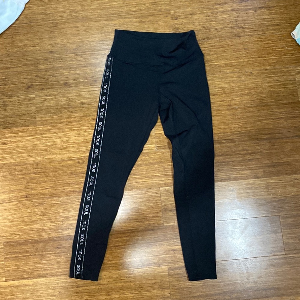Soul cycle black leggings trim size small